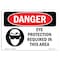 Signmission OSHA Danger, Eye Protection Required In This Area, 10in X 7in Decal, 10" W, 7" H, Landscape OS-DS-D-710-L-1227 - alternate 1